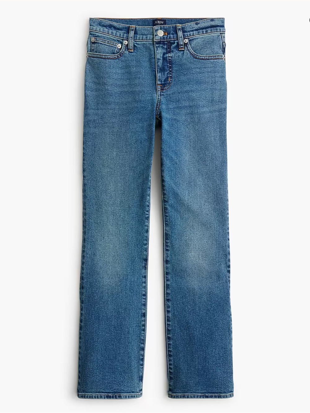 J crew Mid-rise flare crop jean in all-day stretch